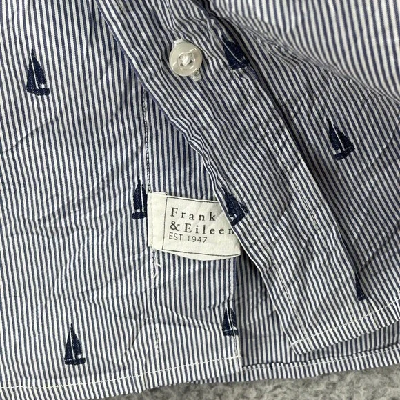 Frank & Eileen Navy and White Button Down Shirt - Picture 7 of 12
